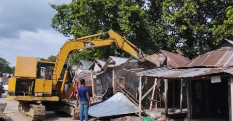 নান্দাইলে অবৈধ ২০৩টি দোকান উচ্ছেদ, সরকারি ৩.৮ একর জমি উদ্ধার