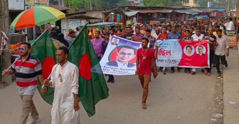 দেশকে অস্থিতিশীল করার প্রতিবাদে গফরগাঁওয়ে স্বেচ্ছাসেবক দলের বিক্ষোভ 