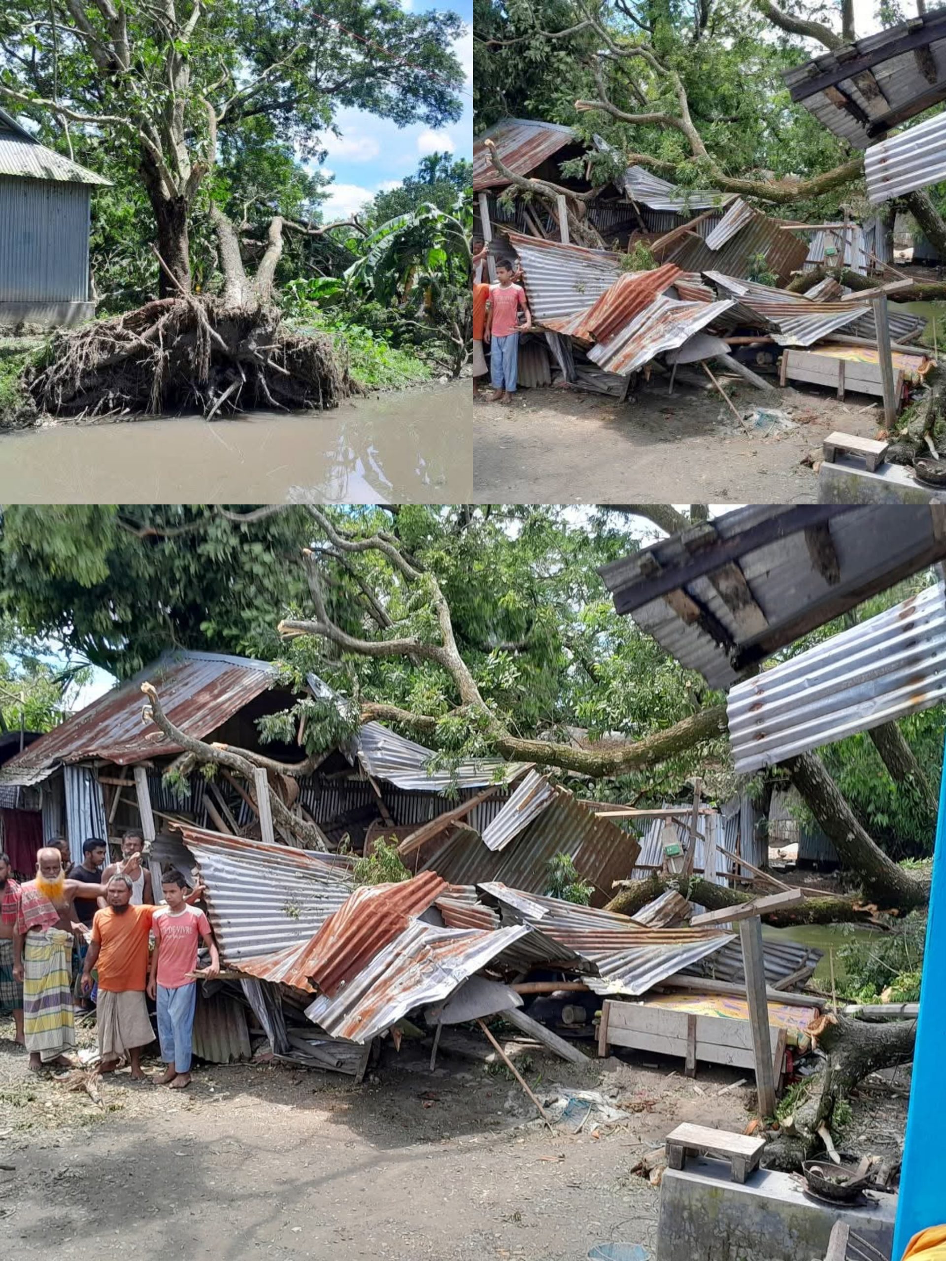 ঈশ্বরগঞ্জে কয়েক ইউনিয়নে ঝড়ে ঘরবাড়ি লণ্ডভণ্ড ব্যাপক ক্ষয়ক্ষতি