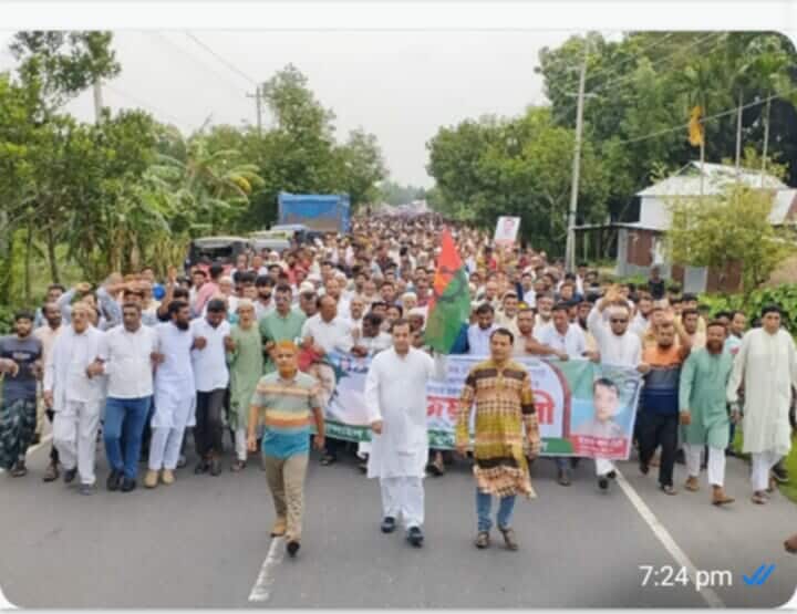 নান্দাইলে জুলাই-আগস্ট গণঅভ্যুত্থান, শোক ও বিজয়ের বর্ষপূর্তি উপলক্ষে ছাত্র-জনতার বিজয় মিছিল অনুষ্ঠিত