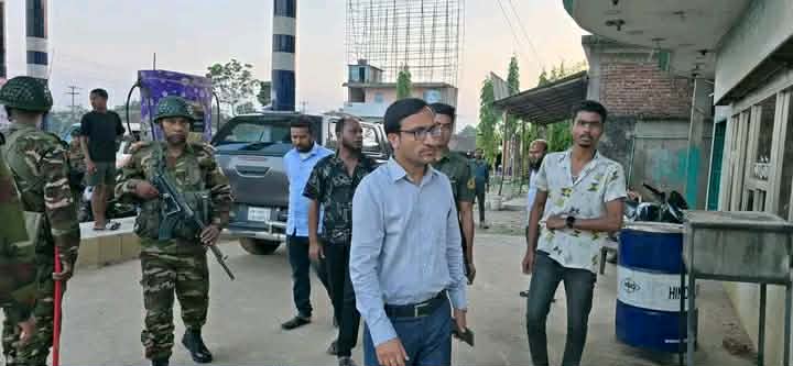 নবীগঞ্জে তৈল মজুদ রাখার কারনে ফিলিং স্টেশনকে জরিমানা​