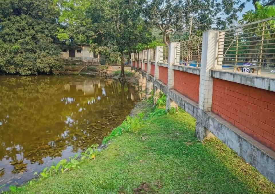 পুকুরে রাস্তা বিলীন, চরম দুর্ভোগে বালিহাটা কমিউনিটি ক্লিনিকের সেবাগ্রহীতারা