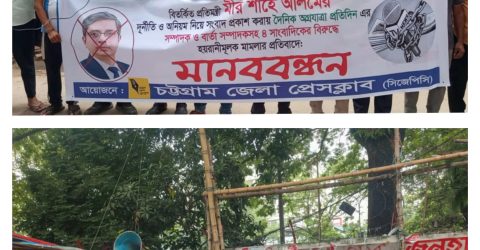সাংবাদিকদের বিরুদ্ধে মামলার প্রতিবাদে ৭ জেলায় মানববন্ধন, মামলা প্রত্যাহারের দাবি