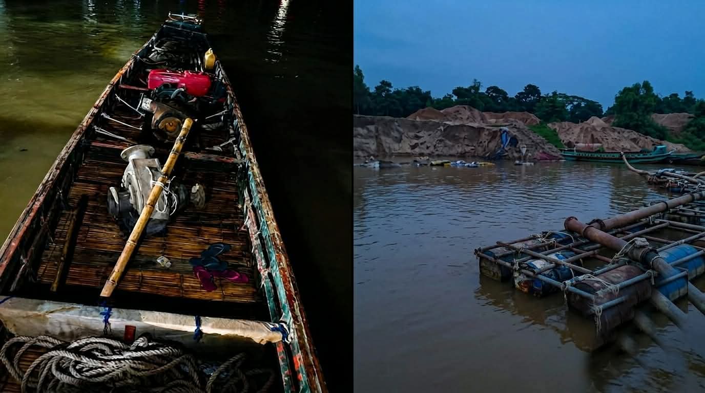 যাদুকাটায় অবৈধ বালু উত্তোলন: তাহিরপুরে ৪ জনের কারাদণ্ড, ড্রেজার ও নৌকা জব্দ