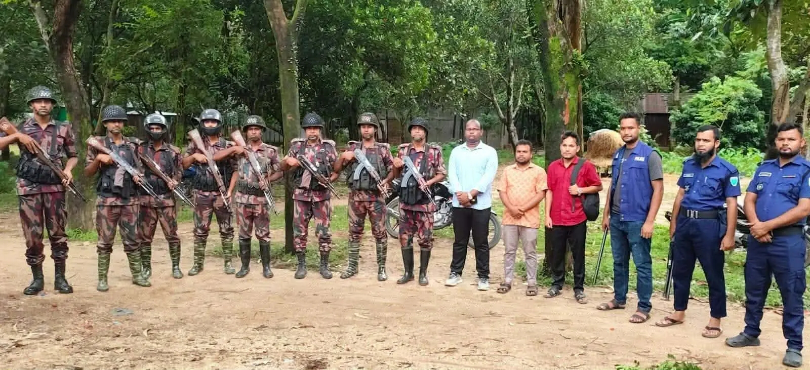 তাহিরপুরে সীমান্ত এলাকায় চোরাচালান প্রতিরোধে টাস্কফোর্সের অভিযান