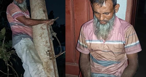 রাতের আঁধারে পল্লী বিদ্যুতের খুঁটি সরাতে গিয়ে সরঞ্জাম ফেলে পালালো প্রতারক চক্র