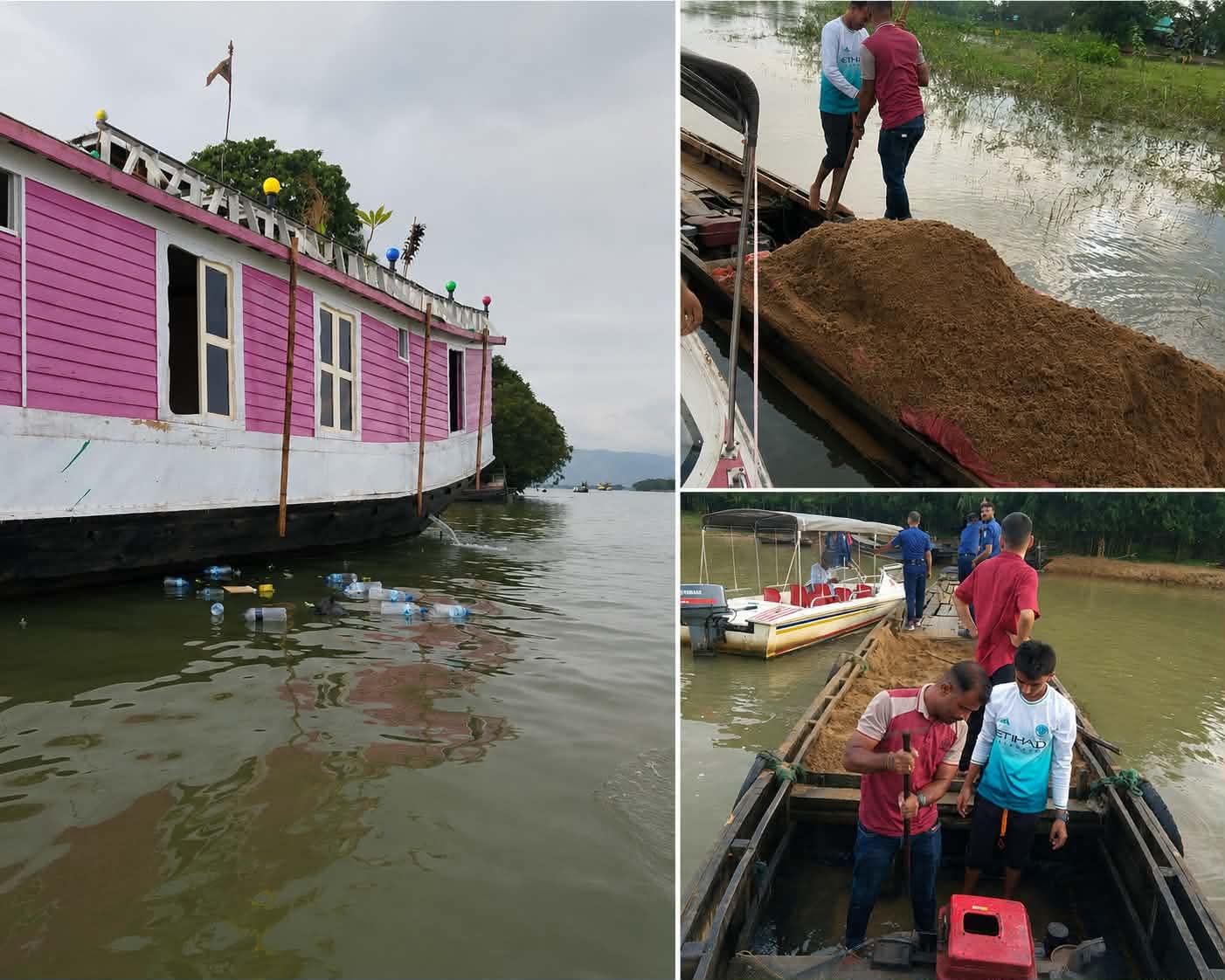তাহিরপুরে মোবাইল কোর্ট: হাউজবোটে বর্জ্য ফেলে ১০ হাজার টাকা জরিমানা, অবৈধ বালু উত্তোলনে ৮টি নৌকা বিনষ্ট